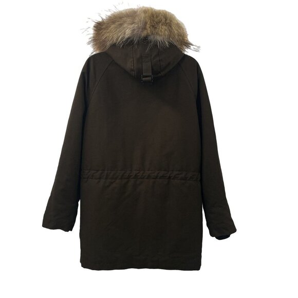 Rag & Bone Waterloo Parka Coat Down Jacket Real Fur Real Leather Olive Green - Picture 4 of 15